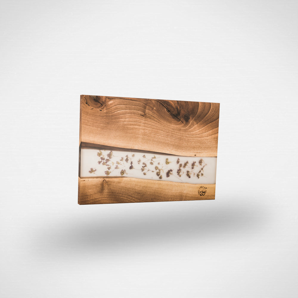 Set of Small Serving Board + 4 coasters - Flowers